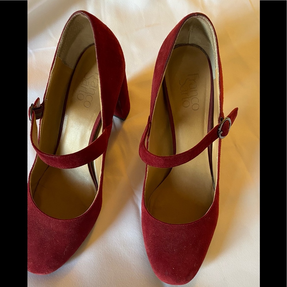 Maroon faux-suede heels.  Size 11